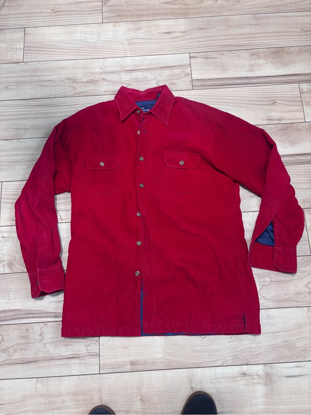 jcpenney Crimson Red Lightweight Button-Up Shirt Jacket